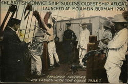 Men on a Ship Watch a Man Being Whipped Boats, Ships Postcard Postcard Postcard