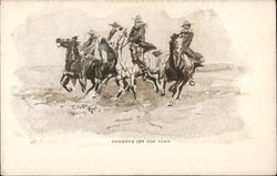 Cowboys Off For Town Cowboy Western Postcard Postcard Postcard