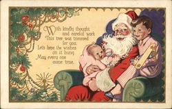 Children Visiting Santa Postcard Postcard Postcard