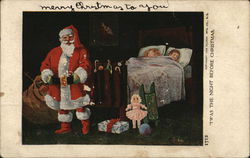 Santa Delivering Gifts to Sleeping Children Postcard