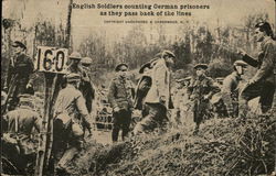 English Soldiers and German Prisoners Postcard