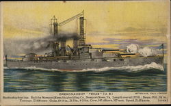 Dreadnaught "Texas" (US) Postcard