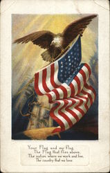 Eagle Holding an American Flag Postcard