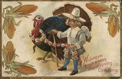 Wishing you a Happy Thanksgiving Greeting Postcard