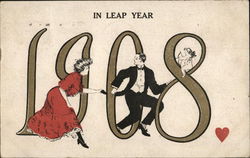 In Leap Year 1908 Postcard Postcard Postcard