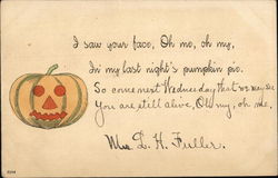 Jack-O-Lantern Face Halloween Postcard Postcard Postcard