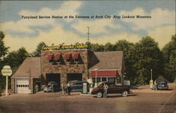 Fairyland Service Station, Rock City - Pettway Oil Co. Postcard