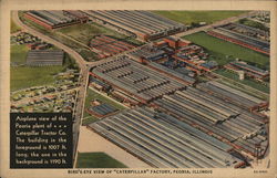 Bird's-Eye View of Caterpillar Factory Peoria, IL Postcard Postcard Postcard