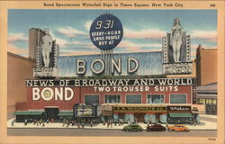 Bond Waterfall Sign on Times Square New York City, NY ` Postcard Postcard Postcard