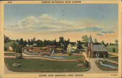 Botanical Rock Garden, Laurel Land Mmeorial Park Dallas, TX Postcard Postcard Postcard