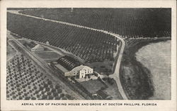 Aerial View of Packing House and Grove at Doctor Phillips Florida Postcard Postcard Postcard