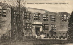 Sea Cliff High School on Long Island Postcard