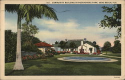 Community Building in Pocahontas Park Postcard