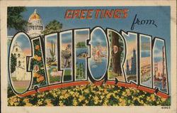 Greetings from California Postcard