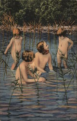 Nude Children in Water Postcard Postcard Postcard