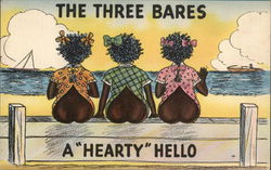 The Three Bares - A "Hearty" Hello Postcard