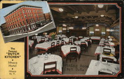 The Famous "Dutch Kitchen" with Inset of Ithaca Hotel New York Postcard Postcard Postcard