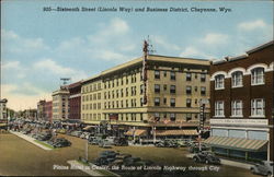 Sixteenth Street (Lincoln Way) and Business District Postcard