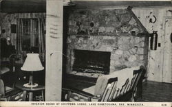 Interior Scene at Chippewa Lodge, Lake Kabetogama Postcard