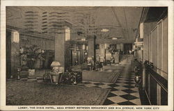 The Dixie Hotel - Lobby New York, NY Postcard Postcard Postcard