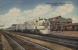 California Zephyr - Burlington Route Galesburg, IL Postcard Postcard Postcard