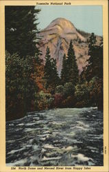 North Dome and Merced River from Happy Isles Yosemite National Park Postcard Postcard Postcard