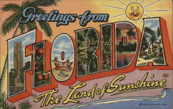 Greetings from Florida - "The Land of Sunshine" Postcard Postcard Postcard