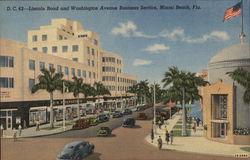 Lincoln Road and Washington Avenue Business Section Miami Beach, FL Postcard Postcard Postcard