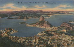 Sugar Loaf Mountain and Bay of Botafogo Rio de Janeiro, Brazil Postcard Postcard Postcard