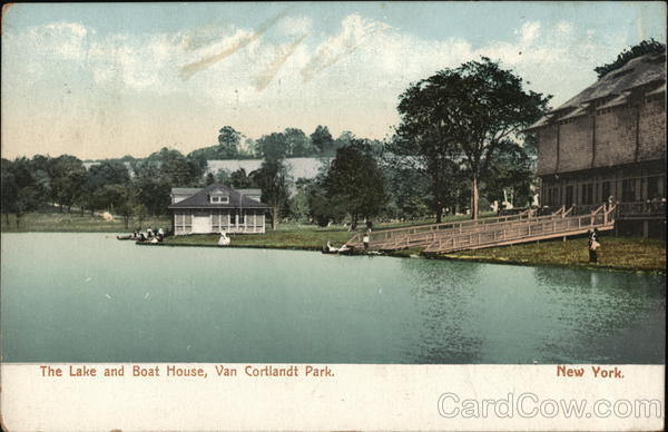 The Lake and Boat House, Van Cortlandt Park New York, NY Postcard