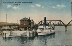 Reckeaston Pier and Hudson River Building Albany, NY Postcard Postcard Postcard