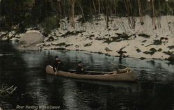 Deer Hunting With a Canoe Postcard