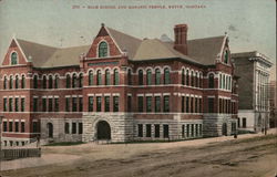 High School and Masonic Temple Butte, MT Postcard Postcard Postcard