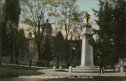 Soldier's Monument and County Court House Portland, OR Postcard Postcard Postcard