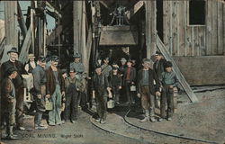 Coal Mining - Night Shift, Breaker Boys Postcard Postcard Postcard