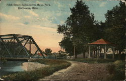 Fifth Street Entrance to Mayo Park Postcard