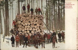 "A Load" - Lumbering in Northern Minnesota Logging Postcard Postcard Postcard