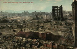 Scene after the Big Fire Baltimore, MD Postcard Postcard Postcard