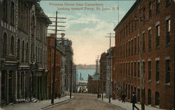 Princess Street From Canterbury Looking Toward Ferry Saint John, NB Canada New Brunswick Postcard Postcard Postcard