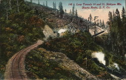 Loop Tunnels 14 and 15, Sishiyou Mts., Shasta Route, S.P. Co. Railroad (Scenic) Postcard Postcard Postcard