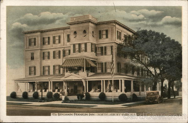 The Benjamin Franklin Inn North Asbury Park, NJ Postcard