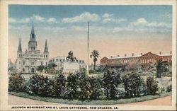 Jackson Monument and St. Louis Cathedral Postcard