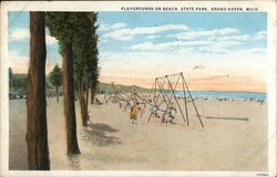 Playgrounds on Beach, State Park Postcard