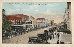 Central Avenue, Looking West St. Petersburg, FL Postcard Postcard Postcard