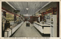 Goode's Drug Store, "The Cleanest Drug Store in the World" Asheville, NC Postcard Postcard Postcard