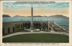 Plaza de Francia showing Monument to French Canal Builders Panama City, Panama Postcard Postcard Postcard