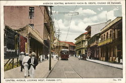 Central Avenue Looking West Panama City, Panama Postcard Postcard Postcard