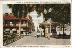 Cathedral Park, Central Avenue In Background Panama City, Panama Postcard Postcard Postcard