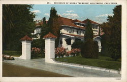 Residence of Norma Talmadge Postcard