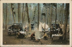 A Yellowstone Public Automobile Camp, Yellowstone Park Yellowstone National Park Postcard Postcard Postcard